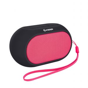 Mini parlante Bluetooth con cubierta rubber color rosa