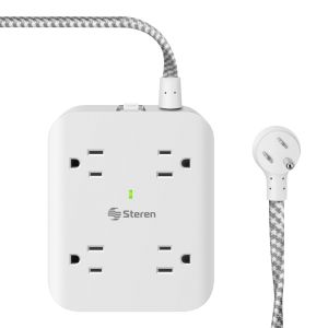 Regleta de 8 salidas con supresor de picos (310 J) y cargador USB C PD 20 W / 3 x USB 15 W