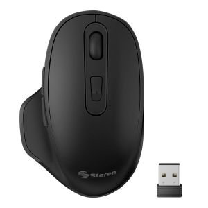Mouse inalámbrico ergonómico con batería recargable 800 / 1200 / 1600 DPI, negro