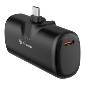 Mini Power Bank de 4,000 mAh PD 20 W con 1 salida USB C y plug USB C abatible